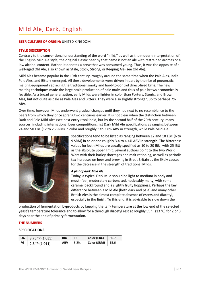 Weyermann recipe mild ale dark page 1