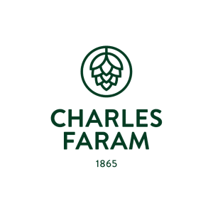 This image features the Charles Faram Logo with consists of a green hop cone icon with the words Charles Faram 1865 underneath. Buy hops today from Charles Faram